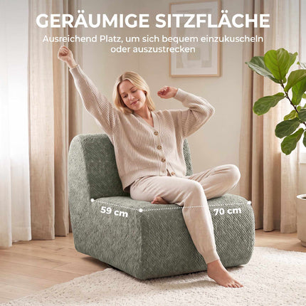 Swivel Lounge Chair with Chenille Cover, Grey, 360 Rotation