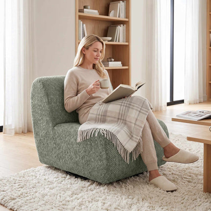 Swivel Lounge Chair with Chenille Cover, Grey, 360 Rotation