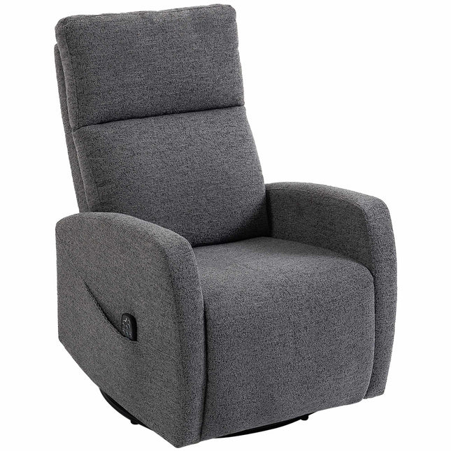 Swivel Massage Recliner with Heat, Rocking, Dark Gray