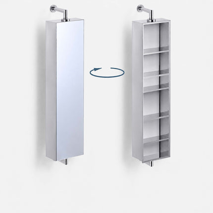Swivel Mirror Cabinet, Stainless Steel, Wall-Mounted