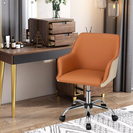 Swivel Office Chair, Adjustable Height, PU Leather