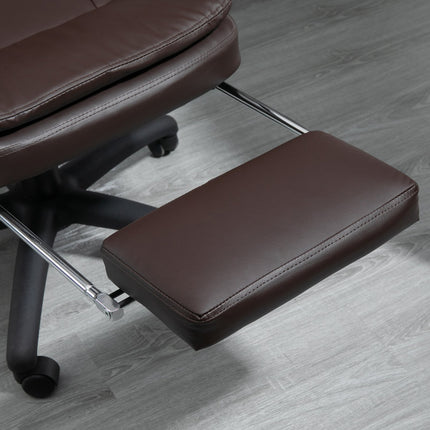 Ergonomic executive swivel chair with footrest, brown