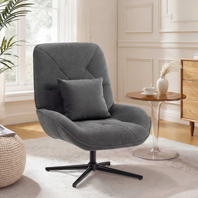 Swivel Recliner Chair, Chenille Fabric, 360 Rotation