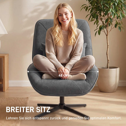 Swivel Recliner Chair, Chenille Fabric, 360 Rotation