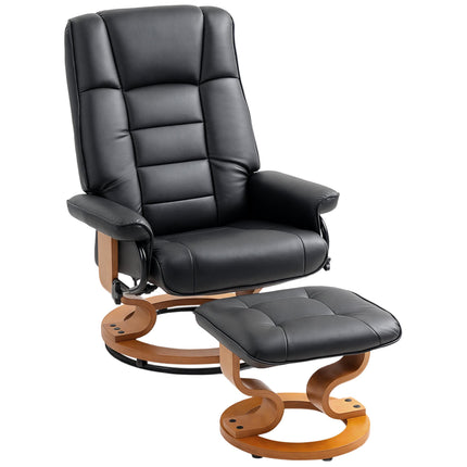 Swivel Recliner With Ottoman, Faux Leather, 150 kg