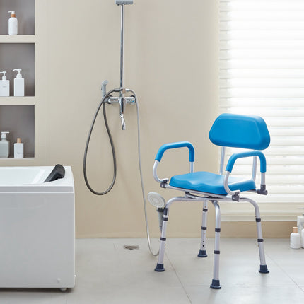 Swivel Shower Chair 360, Adjustable Height, 300 lb Capacity