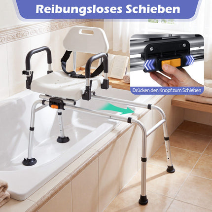 Swivel Shower Chair with Adjustable Height and Safety Belt