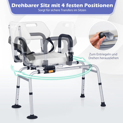 Swivel Shower Chair with Adjustable Height and Safety Belt