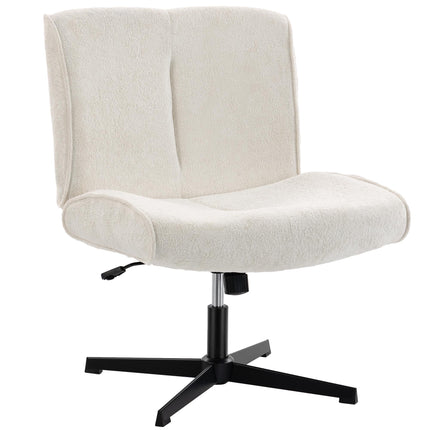 Swivel Velvet Accent Chair, Adjustable Height, Cream White