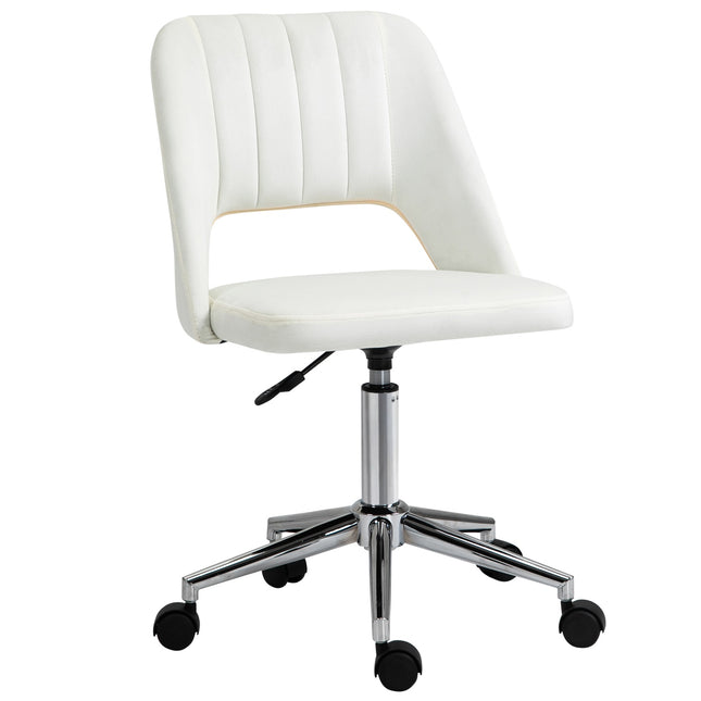 Height-adjustable beige swivel chair for office & living room