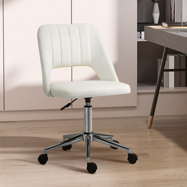 Height-adjustable beige swivel chair for office & living room