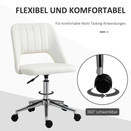 Height-adjustable beige swivel chair for office & living room