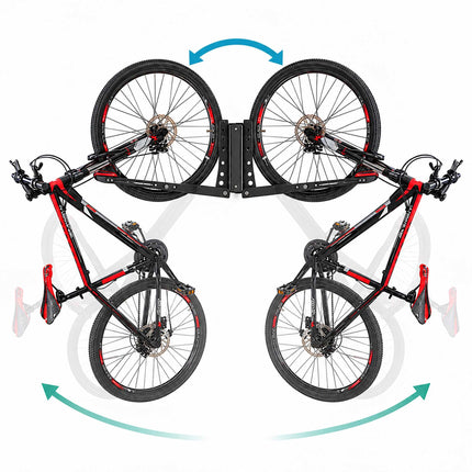 Swivelling Vertical Bicycle Wall Mount with Wall Protector – 1 Mount, Black, Red