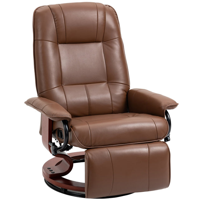 Reclining swivel chair, artificial leather with footrest