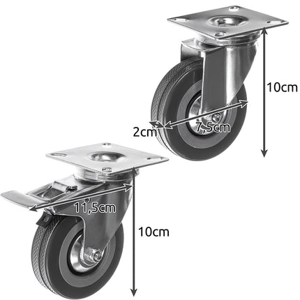 Swivel wheels - set of 4 pcs. Malatec 22537