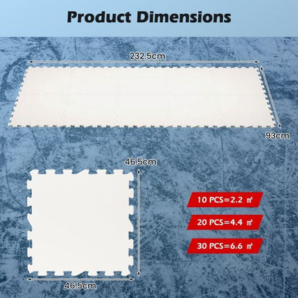 Synthetic Ice Tiles 10-Pack, UHMW-PE, 46.5 cm