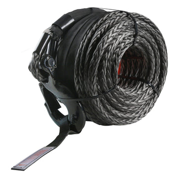 Synthetic Winch Rope 3/8 in x 100 ft with Hook, Sleeve