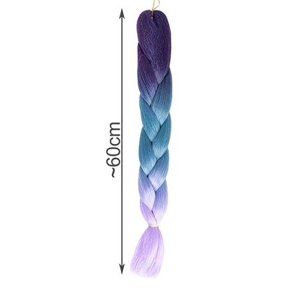 Synthetic hair braids ombre blue/fio W10342