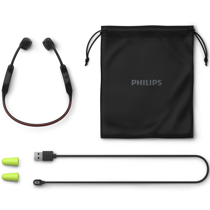 TAA7607BK Wireless open-ear sports headphones, Bone conduction, IPX66 class, Led lighting. Black.
