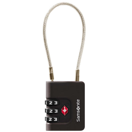 TSA Cable Lock, 3-Digit Combination, Black