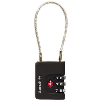 TSA Cable Lock, 3-Digit Combination, Black