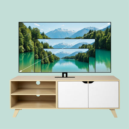 TV Cabinet, 6 Compartments, Fits TVs Up to 60 Inches