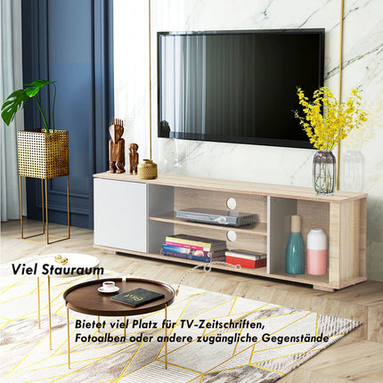TV Stand, Oak Media Console for Up to 60-Inch TVs