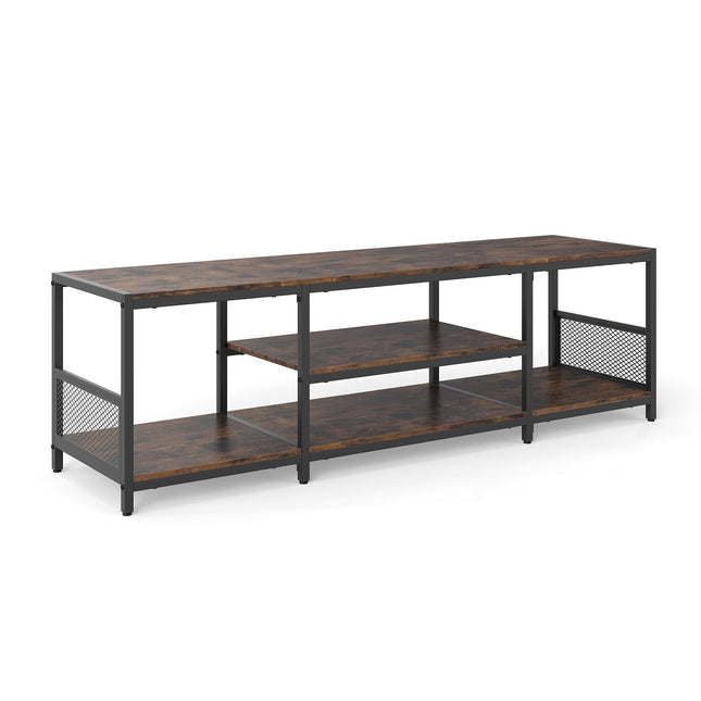 TV Stand for 65-Inch TVs, Industrial Style, Metal Frame