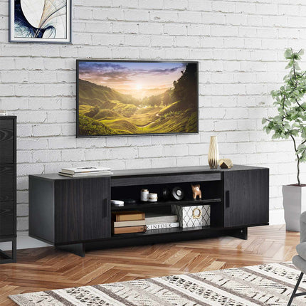 TV Stand for Up to 65 Inch TVs, 2 Cabinets, Shelves