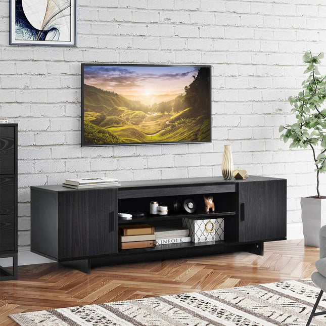 TV Stand for Up to 65 Inch TVs, 2 Cabinets, Shelves