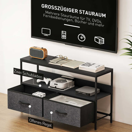 TV Stand with 2 Drawers, Open Shelf, Fits Up to 47" TV