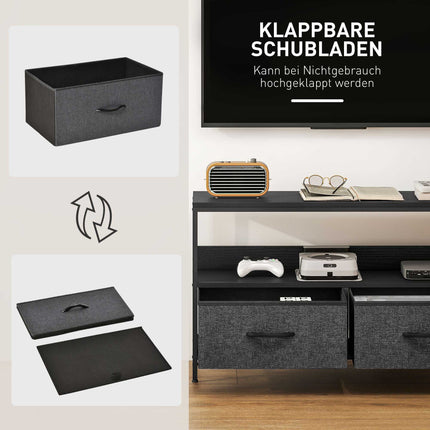TV Stand with 2 Drawers, Open Shelf, Fits Up to 47" TV