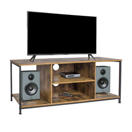 TV Stand with 4 Compartments, Wood-Effect Finish