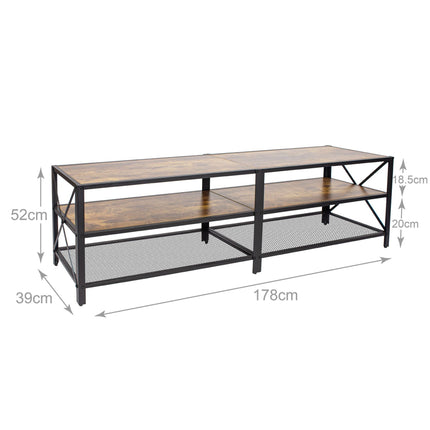 TV Stand with 4 Compartments, Wood-Effect Finish