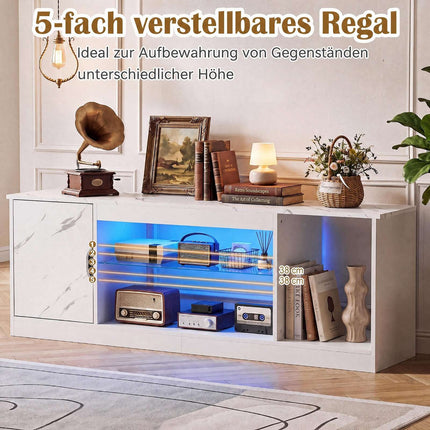 TV Stand with LED Lights & Adjustable Shelf for 65" TVs