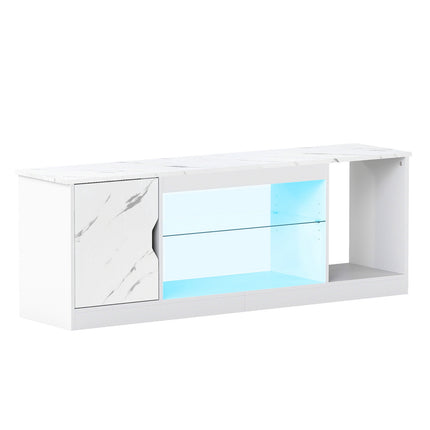 TV Stand with LED Lights & Adjustable Shelf for 65" TVs