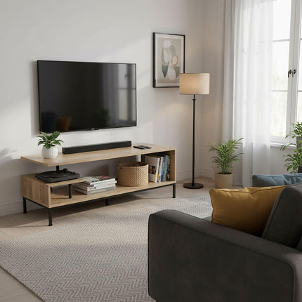 TV Stand with Open Shelves for 55-Inch Screens