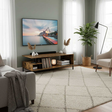 TV Stand with Open Shelves for 55-Inch Screens