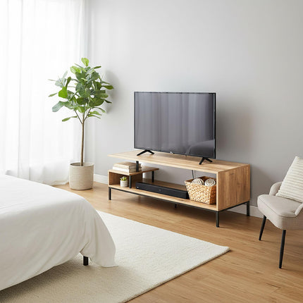 TV Stand with Open Shelves for 55-Inch Screens