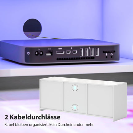 TV Stand with RGB LED Lights, Glossy White Finish