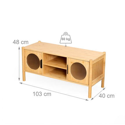 TV Unit with 2 Doors, Cable Management