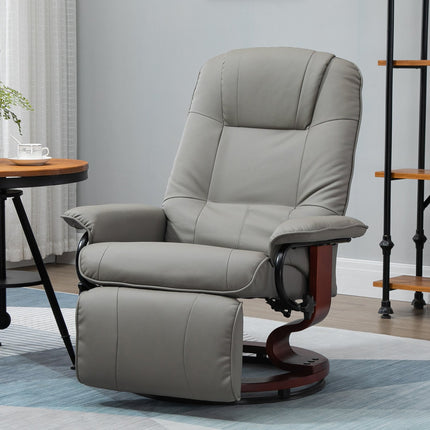 Lounger, electric 145° tilt, synthetic leather, grey