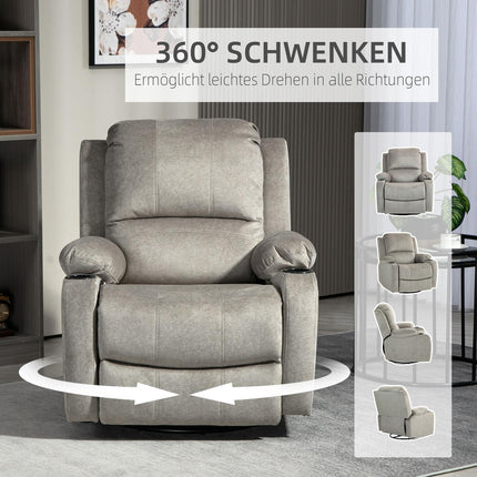 Reclining rocking chair with cup holder, brown