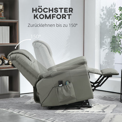 Electric recliner TV chair with heating, massage and stand-up assistance