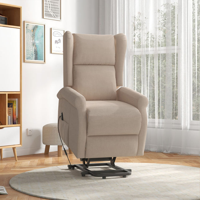TV armchair with electric lift and lockable tilt, cream