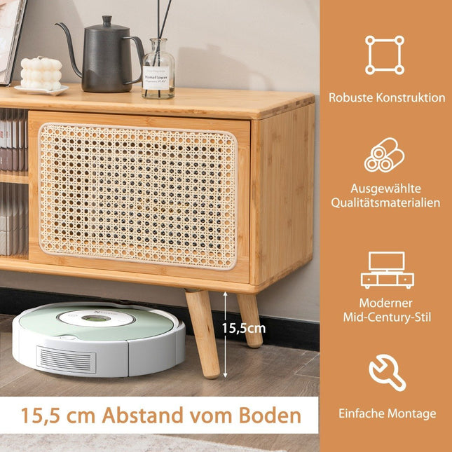 TV cabinet Modern TV stand for televisions up to 55 inches 120.5 x 31 x 45.5 cm natural