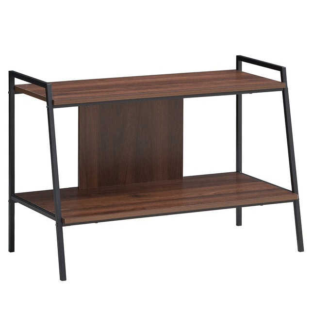TV cabinet TV entertainment center 2-tier TV shelf for TVs up to 32 inches walnut