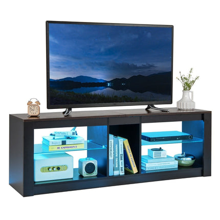 TV cabinet with LED lighting for televisions up to 65 inches. Modern entertainment center