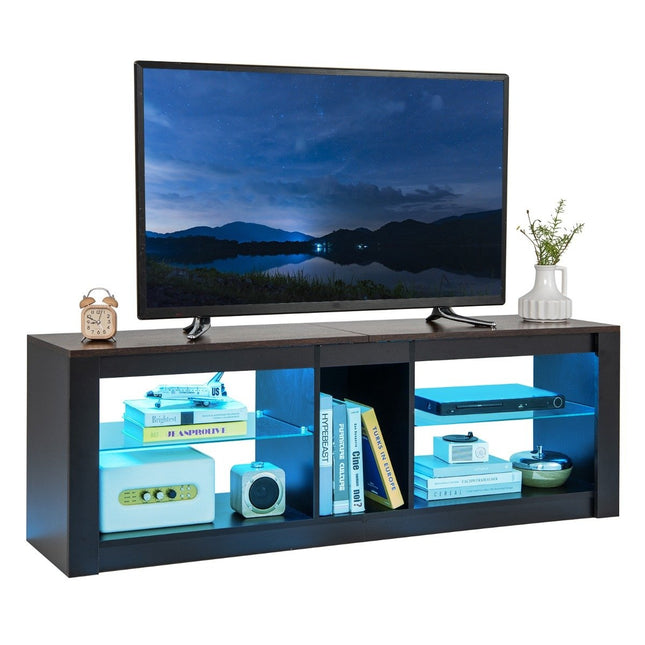 TV cabinet with LED lighting for televisions up to 65 inches. Modern entertainment center