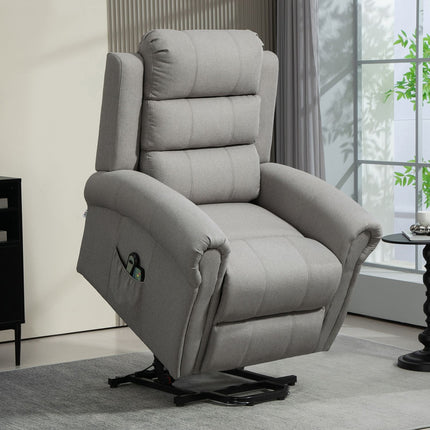 Electric reclining massage chair with heating and standing assistance